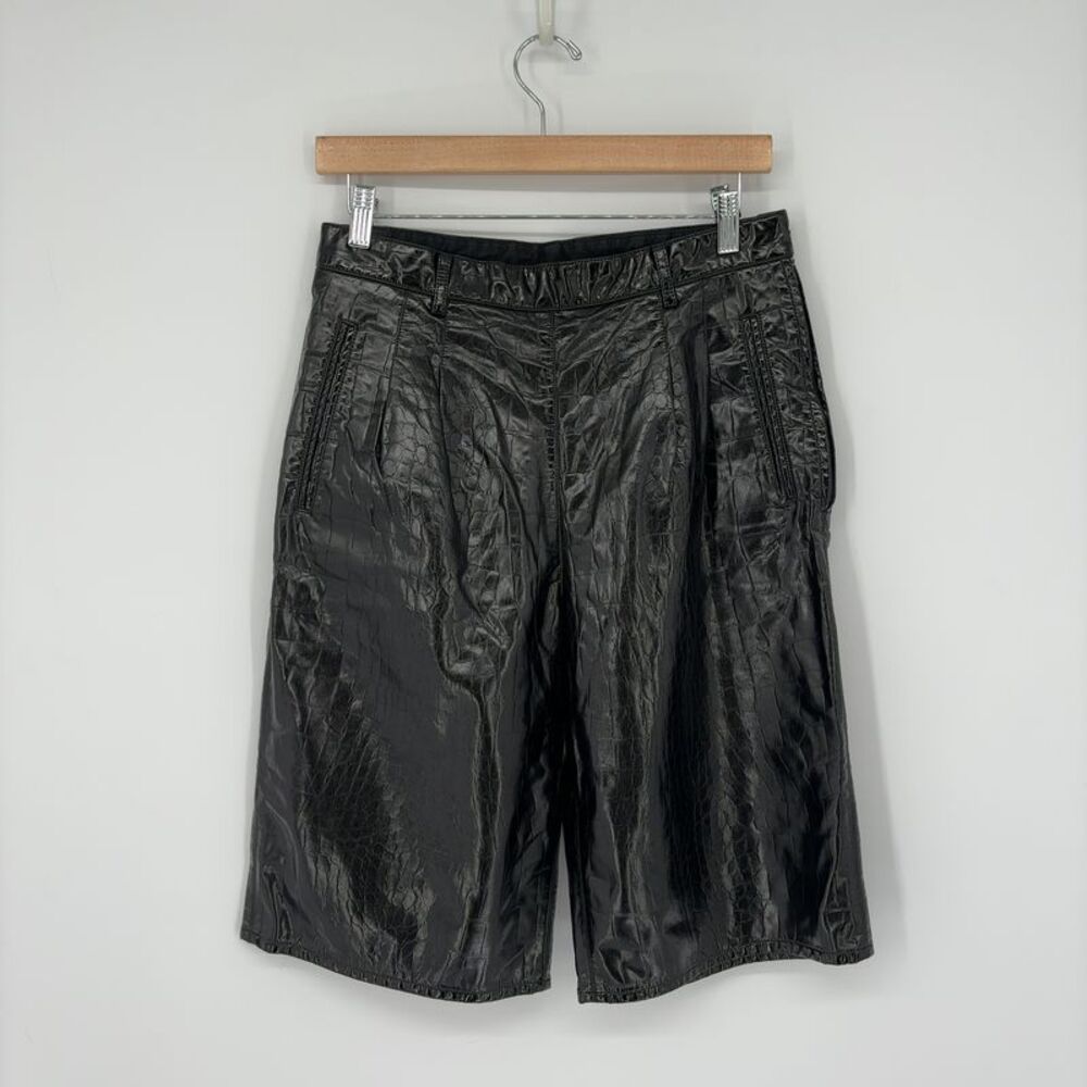 Maison Martin Margiela High-Waist Croc-Embossed Shorts